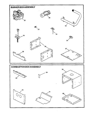 Burner/combustion box assembly
