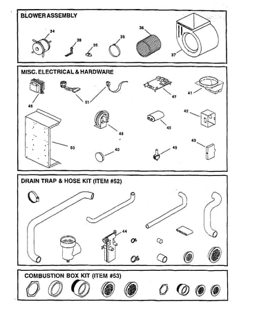 Blower/misc. electrical/drain trap