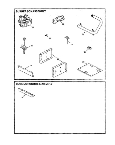 Burner/combustion box assembly