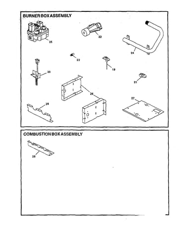Burner/combustion box assembly