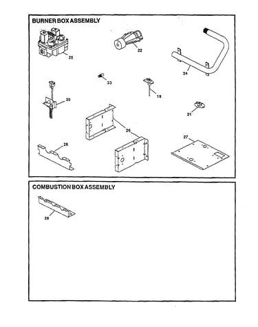 Burner/combustion box assembly