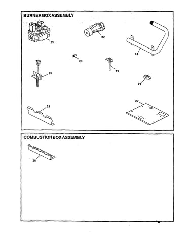 Burner/combustion box assembly