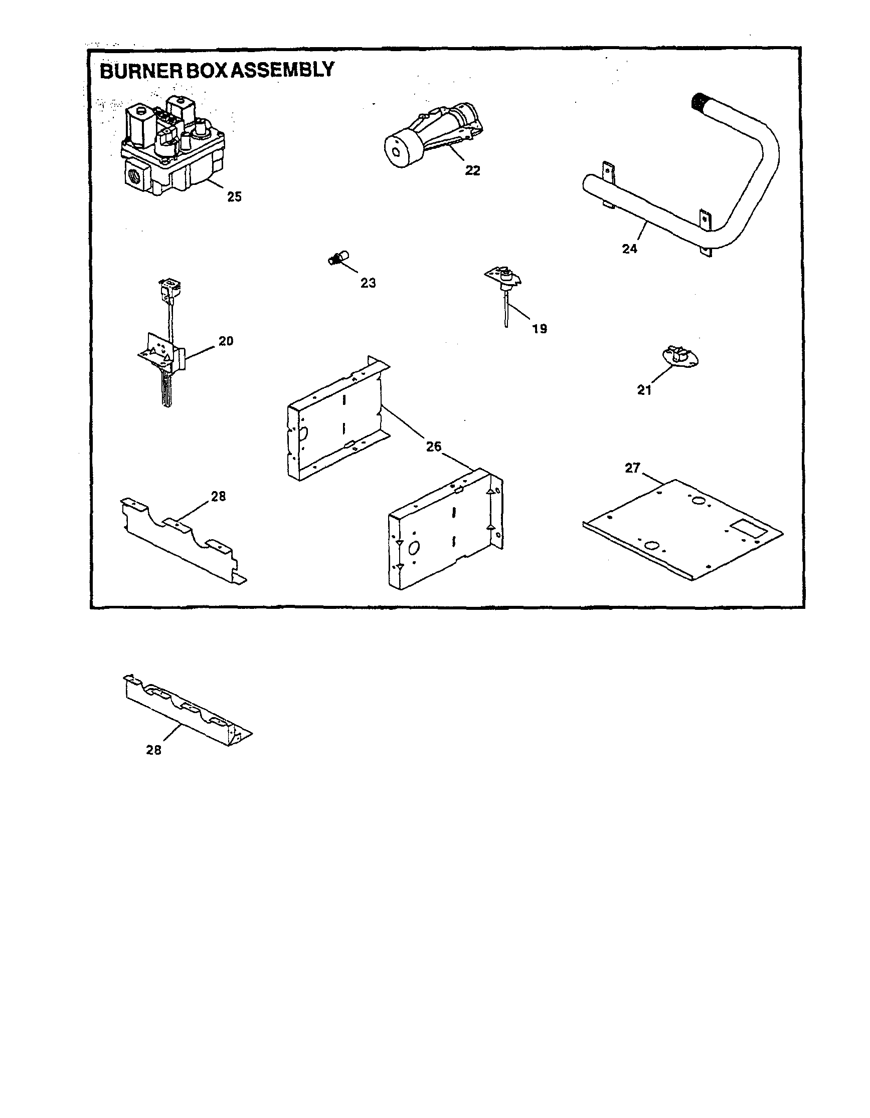 Burner/combustion box assembly