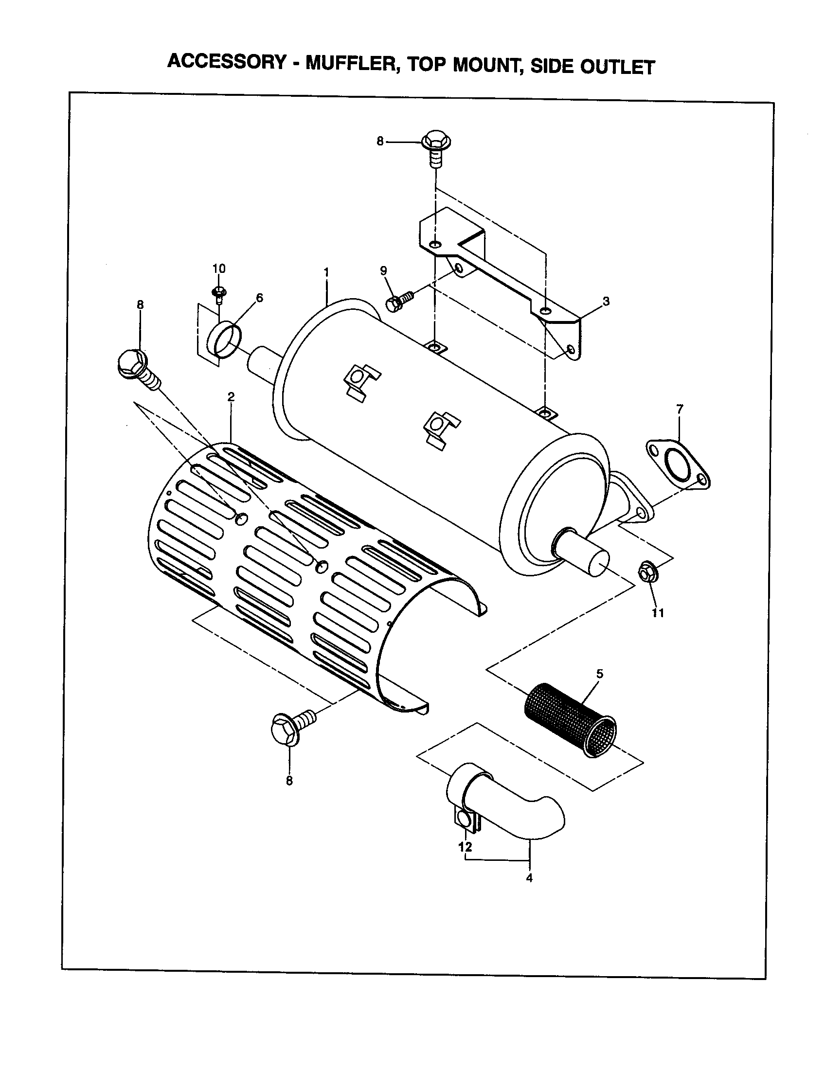 MUFFLER/TOP MOUNT/SIDE OUTLET