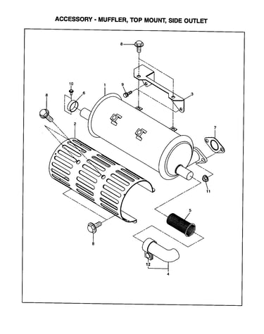 Muffler/top mount/side outlet