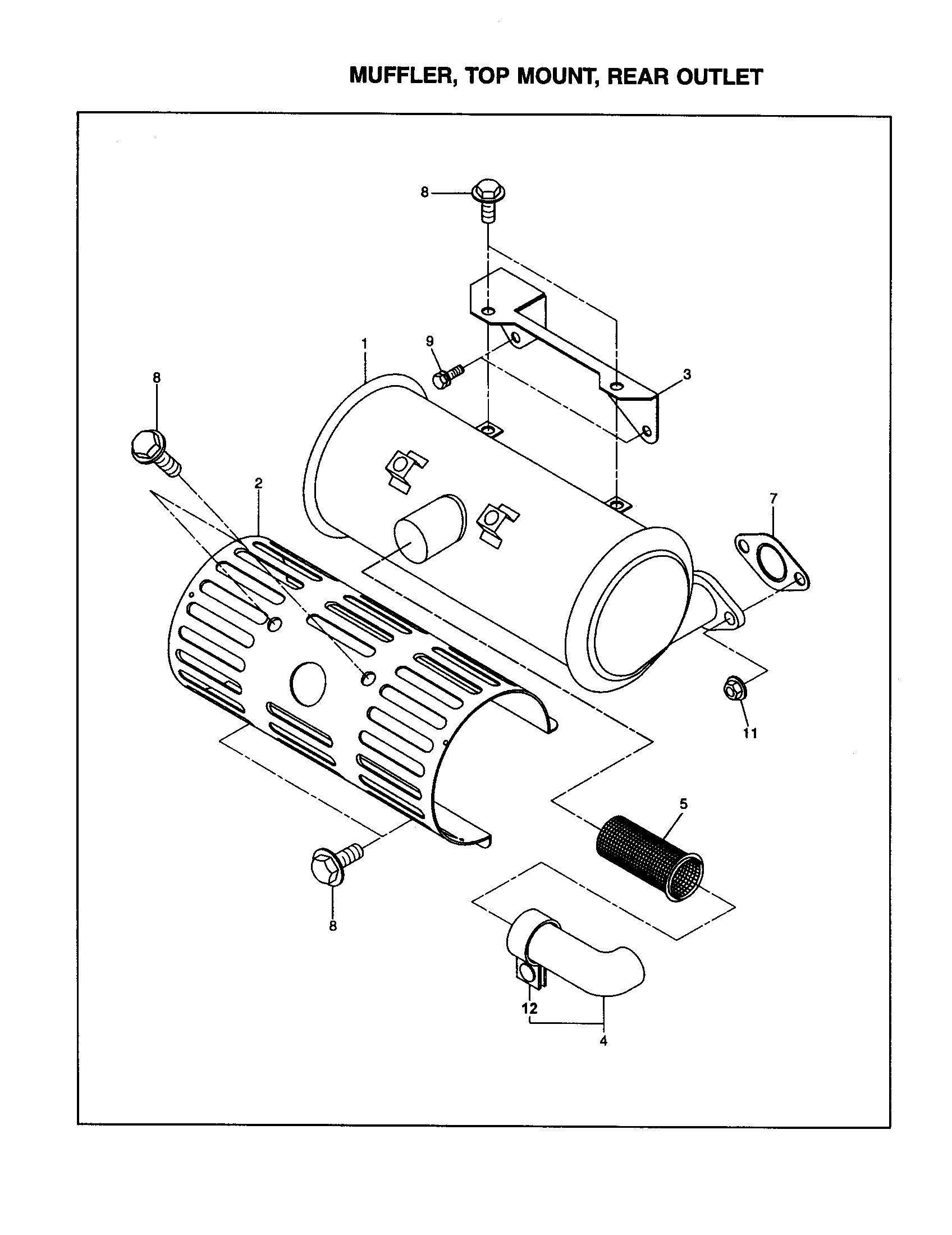 MUFFLER/TOP MOUNT/REAR OUTLET