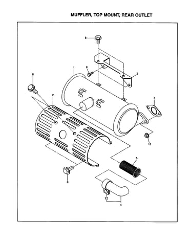 Muffler/top mount/rear outlet