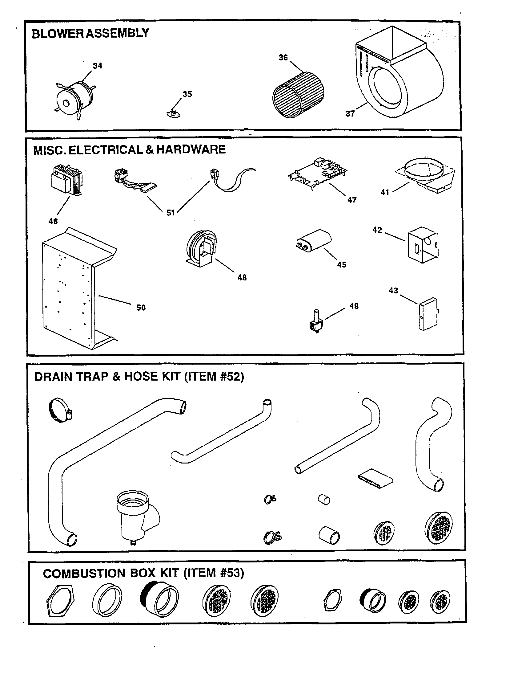 Blower/misc.electrical/drain trap