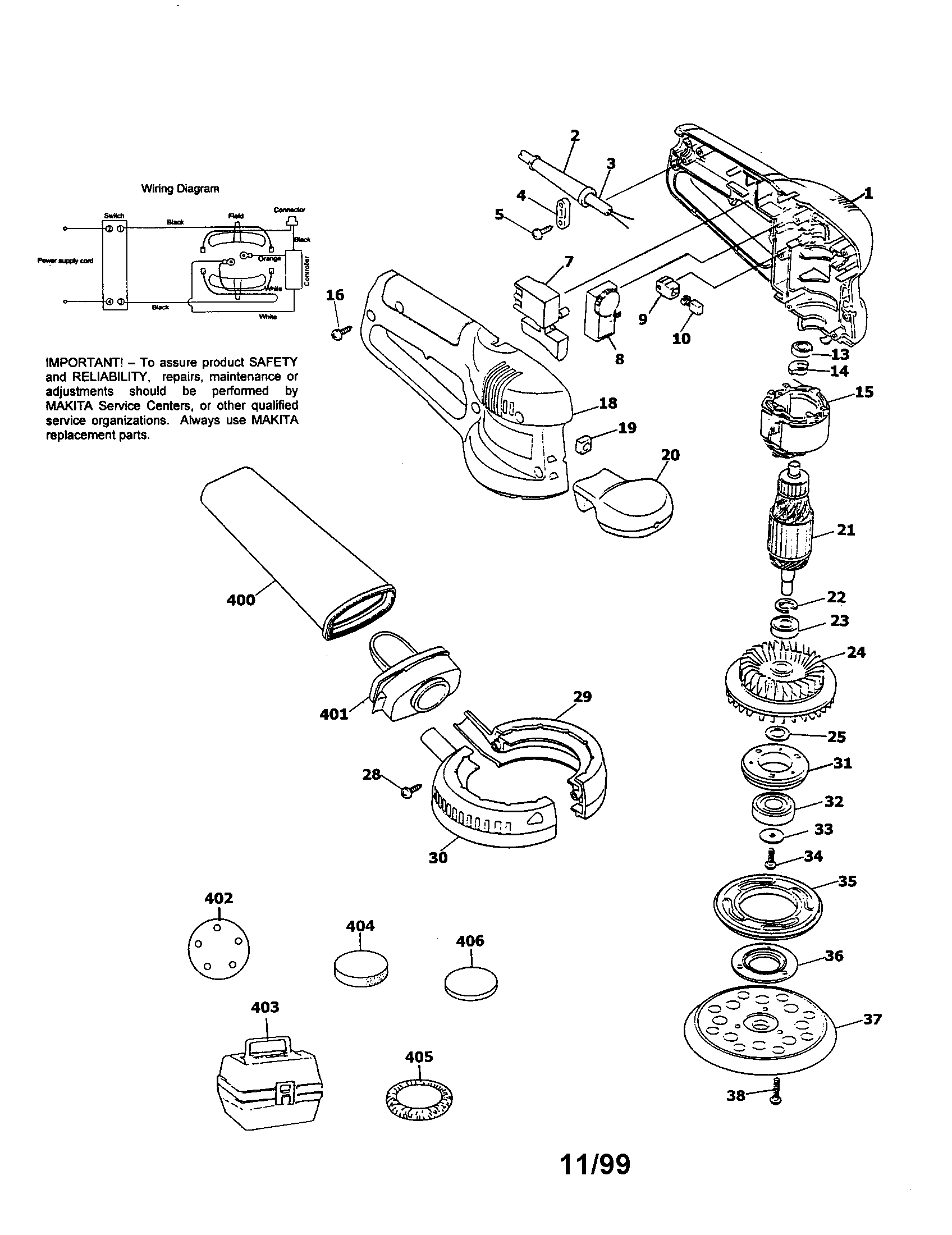 Random orbit sander