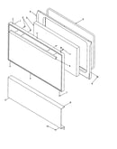 Oven door and decorative panel