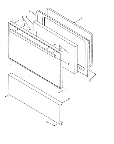 Oven door and decorative panel