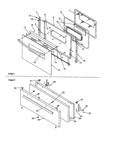 Oven door and broiler door
