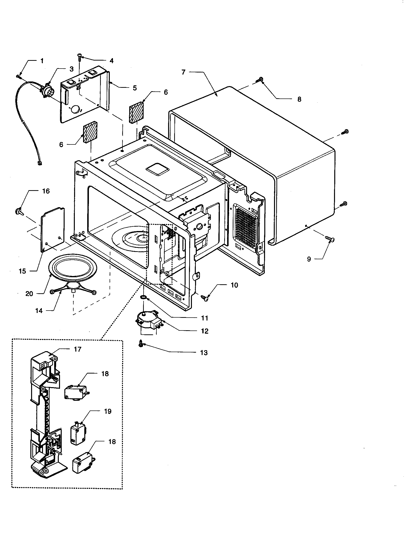 Oven cavity/latch assembly