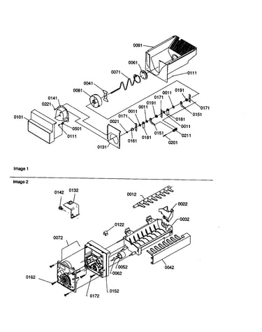 Ice bucket auger and ice maker