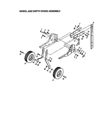 Wheel and depth stake assembly