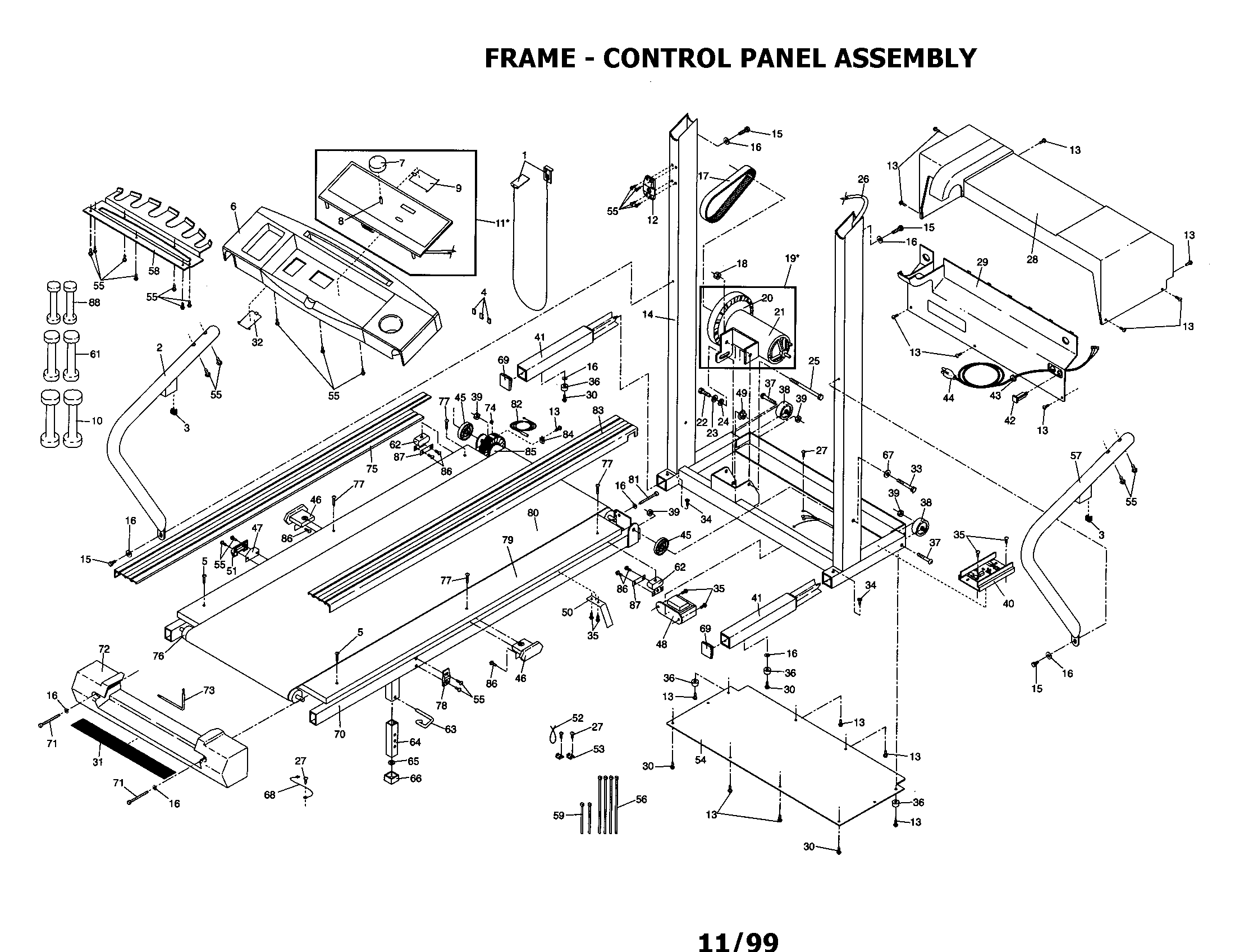 Frame/control panel assembly