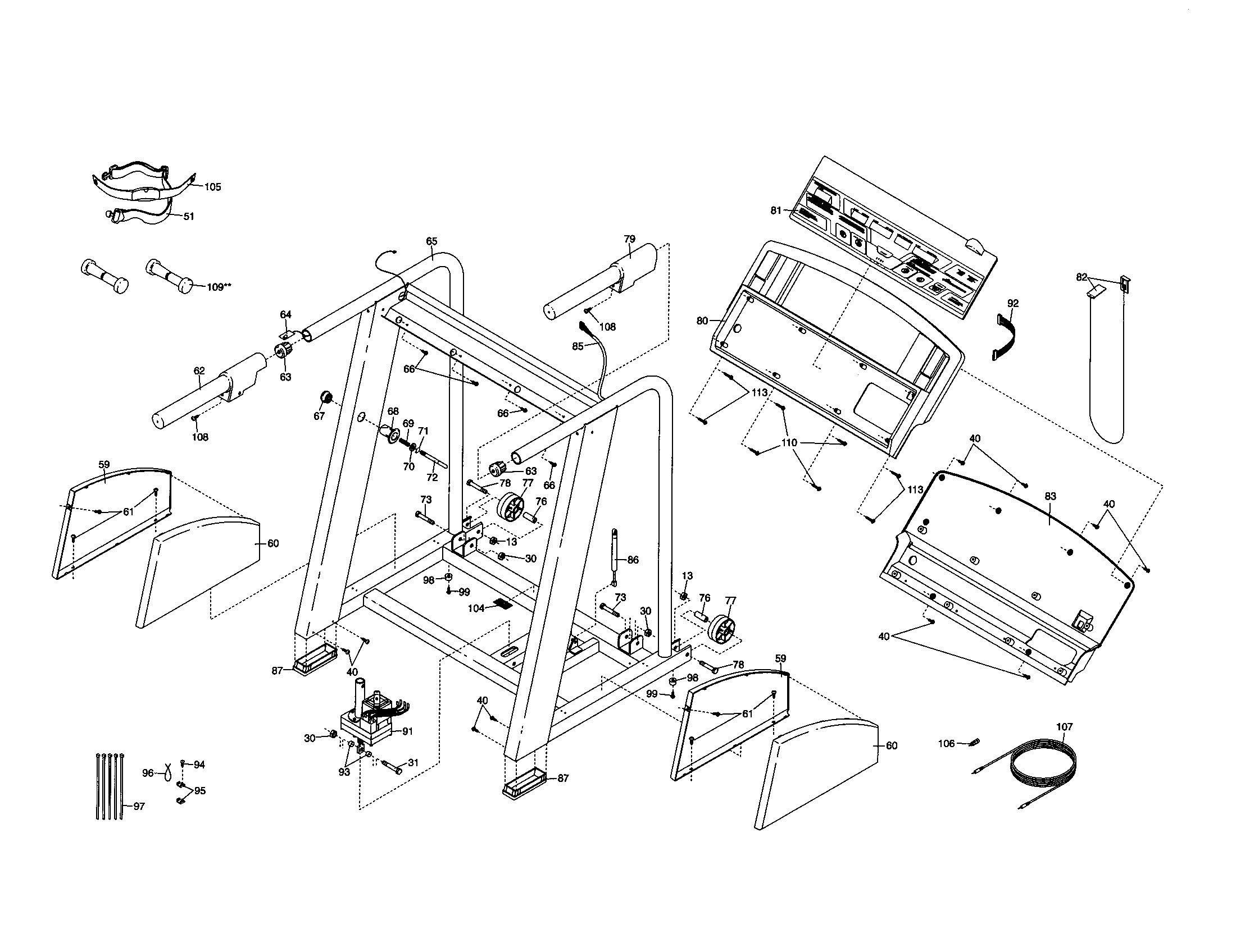 Frame/control panel assembly