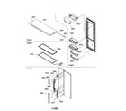 Kenmore 59650392990 refrigerator door, trim and handles diagram