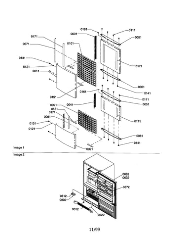 Door panel and grille