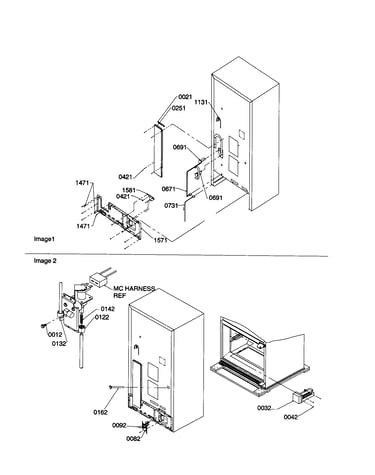 Cabinet back/ water valve assembly
