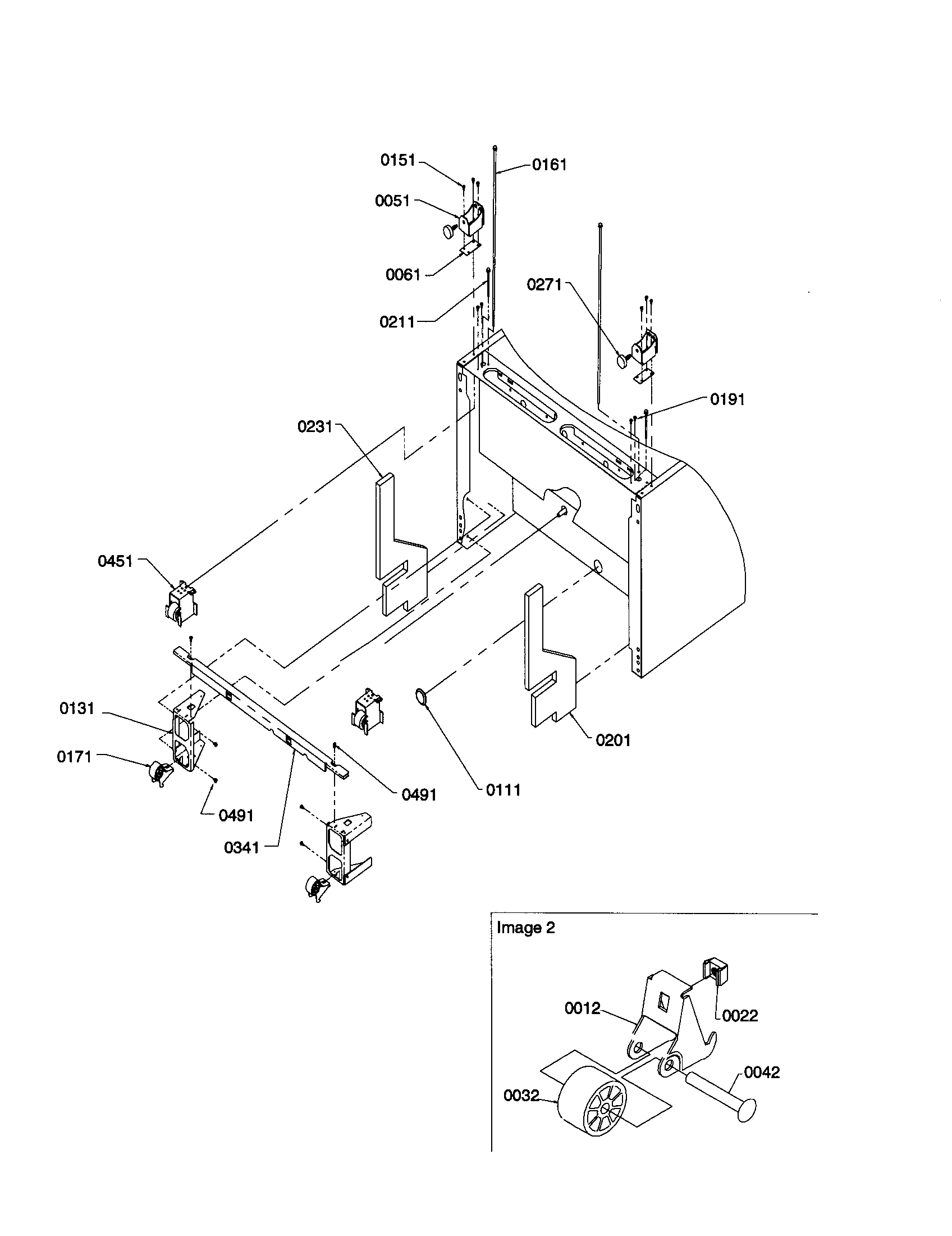 Bottom hinges and rollers