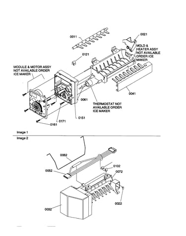 Ice maker assembly and parts