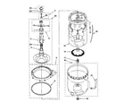Whirlpool LXR9245EZ2 agitator, basket and tub diagram