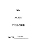 No parts available 11/24/1999
