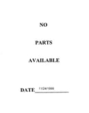 No parts available 11/24/1999