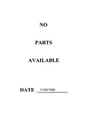 No parts available 11/24/1999