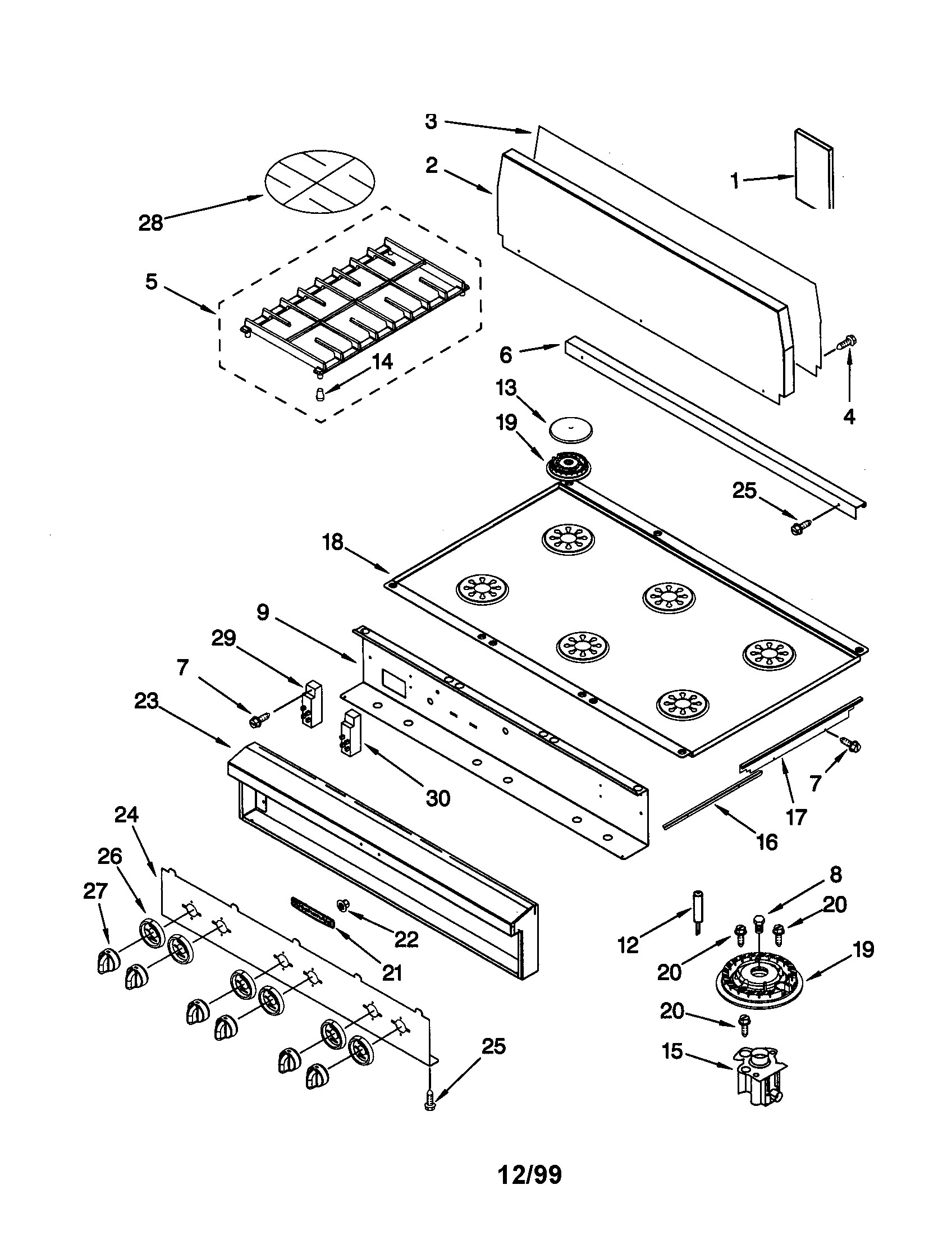 Cooktop/burner/grate