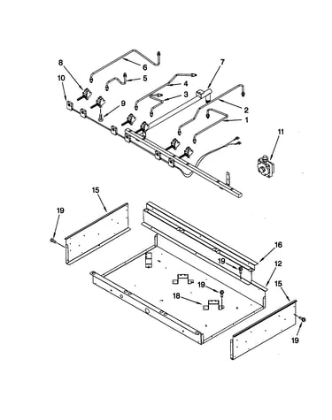 Burner box/gas valves/switches