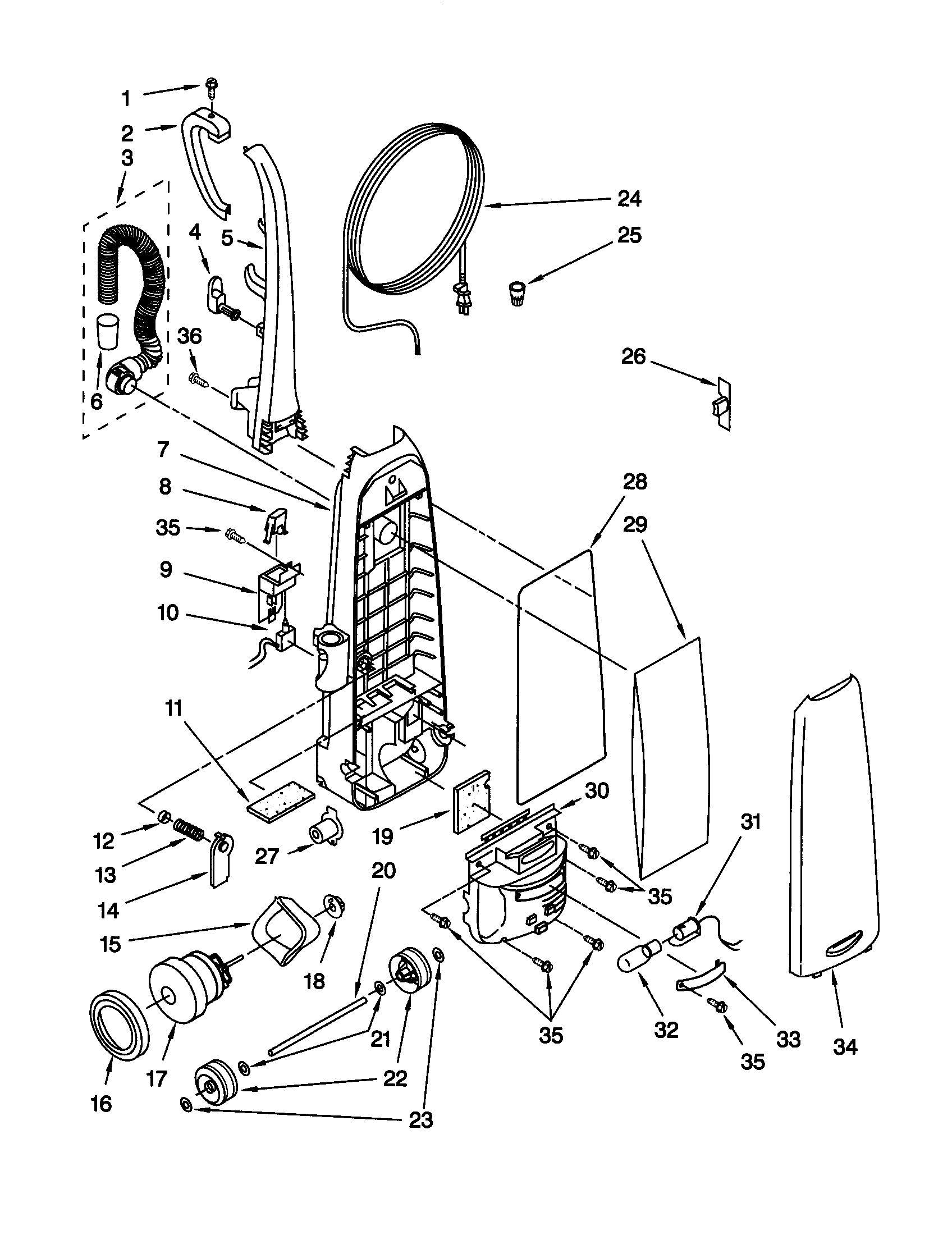 DUST COMPARTMENT/MOTOR