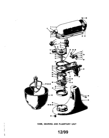 Case,gearing, and unit