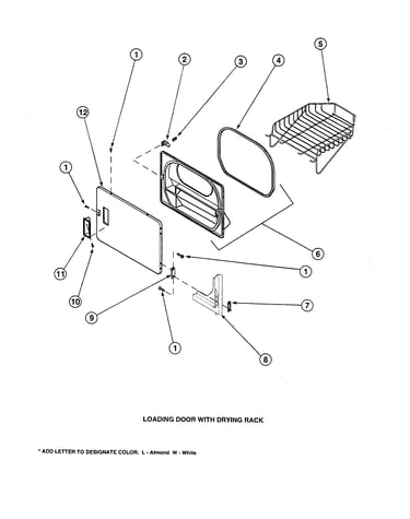 Loading door with drying rack