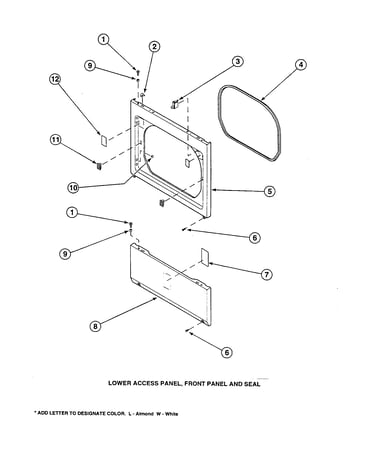 Lower access panel/front panel-seal