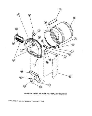 Bulkhead/air duct/seal/cylinder