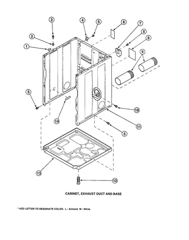Cabinet/exhaust duct and base