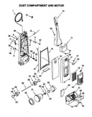 Dust compartment and motor