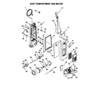 Kenmore 11638613891 dust compartment and motor diagram