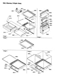 Deli, shelves, crisper assembly