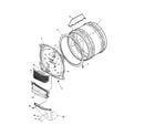 Amana LGD32AW-PLGD32AW front bulkhead/air duct/cylinder diagram