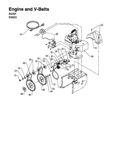 Engine and v-belts (e640f/e660g)