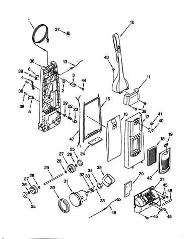 Dust compartment and motor