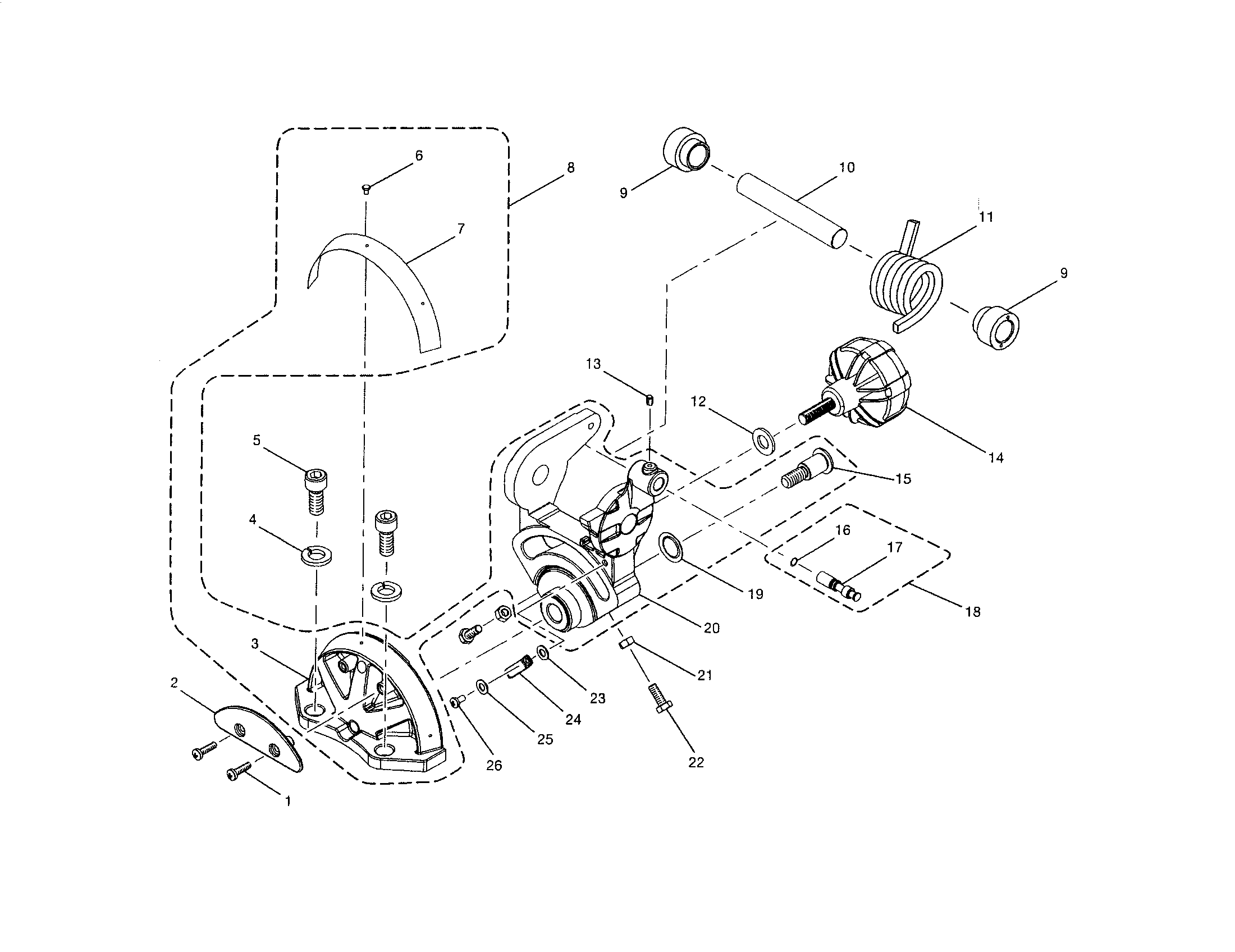 Bevel pivot support