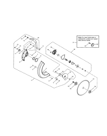 Lower blade guard/arbor