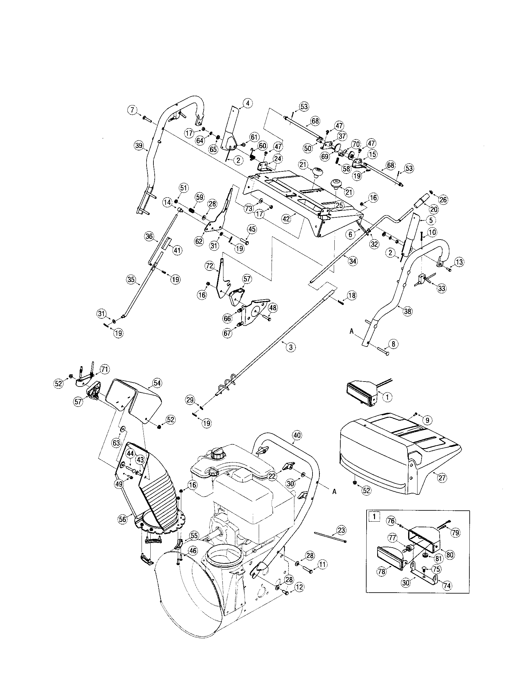 HANDLE/CHUTE/CONTROL PANEL
