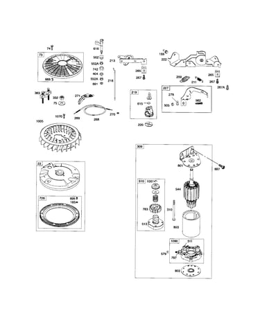 Motor-starter/flywheel