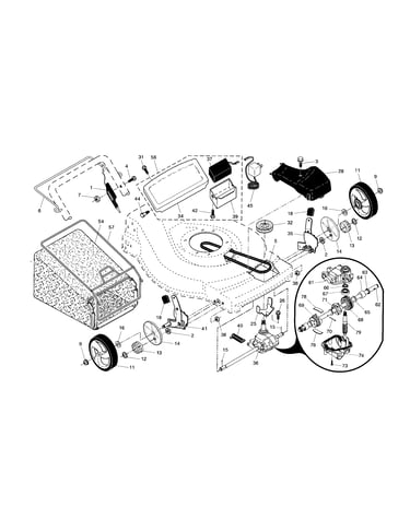 Drive control/gear case/wheels