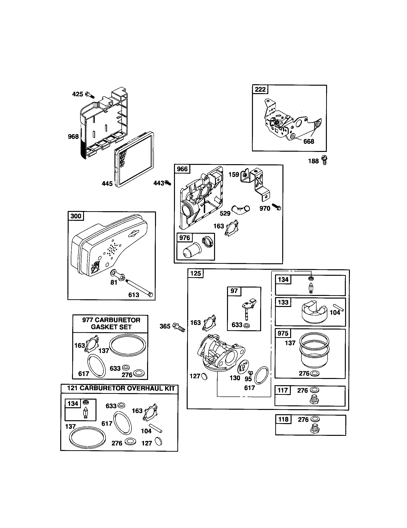 Carburetor/muffler/air cleaner
